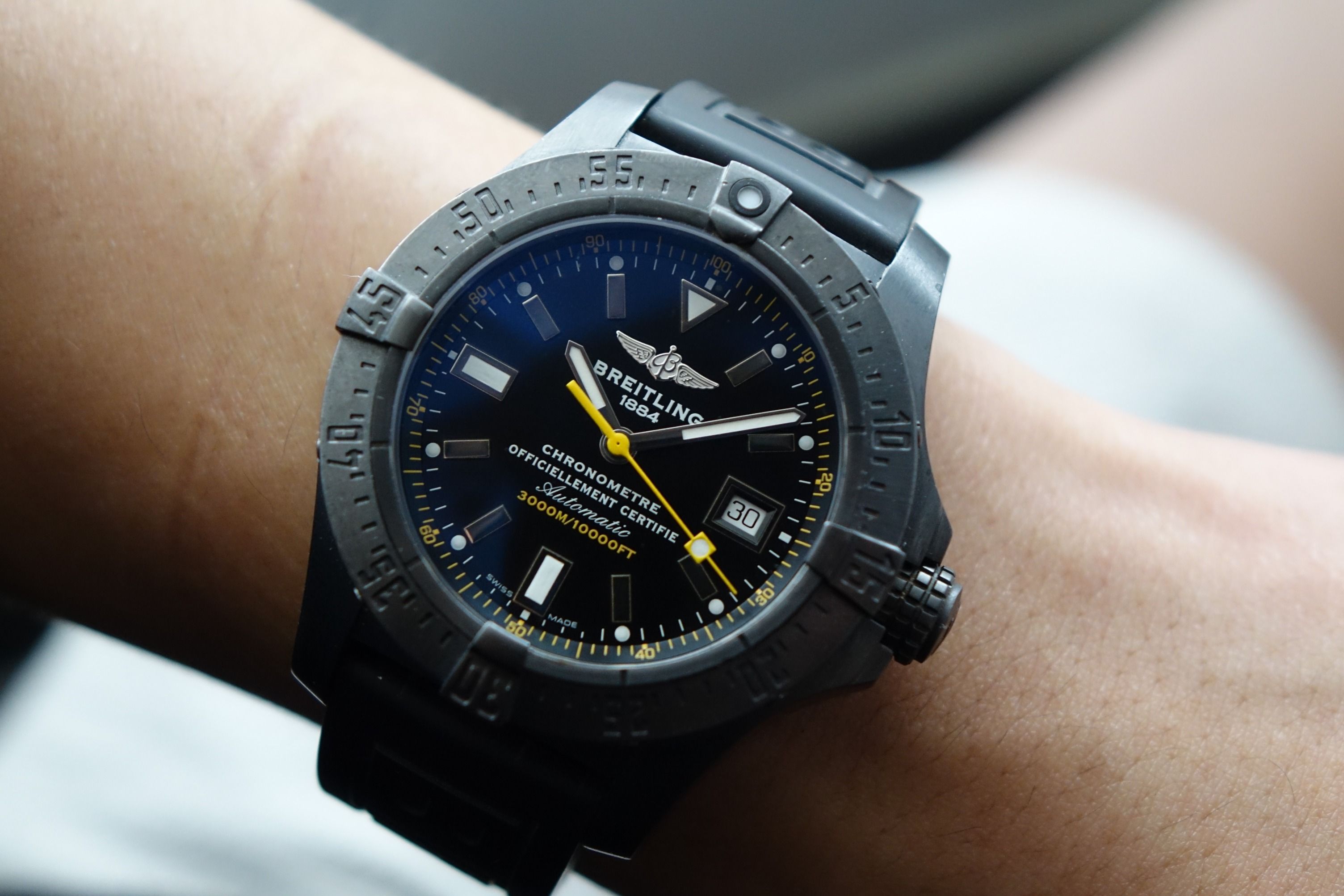 Rubber Strap Breitling M17330 Breitling Avenger Seawolf Blacksteel