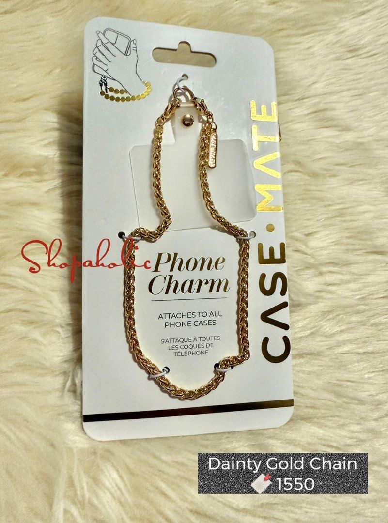 Case-Mate Dainty Gold Phone Charm (Category: Mounts & Holders) located in Caloocan City. Submitted by shopaholic.nej (Listing ID 1380810848, Image 1). Description: New. Authentic. 📍North Caloocan 💰Gcash / BPI / Seabank 🚚 grab/lalamove/J&T (no shapi checkout).