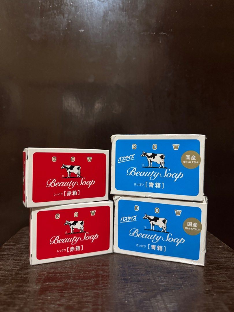 Cow brand beauty soap (Category: Bath) located in Pasig City. Submitted by polychromatic (Listing ID 1380850635, Image 1). Description: Sold per set of red and blue variant .