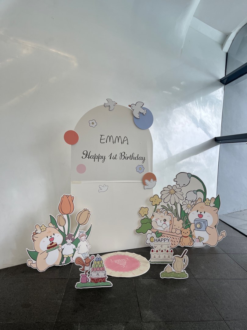First birthday party stand standee decorations, Hobbies & Toys ...