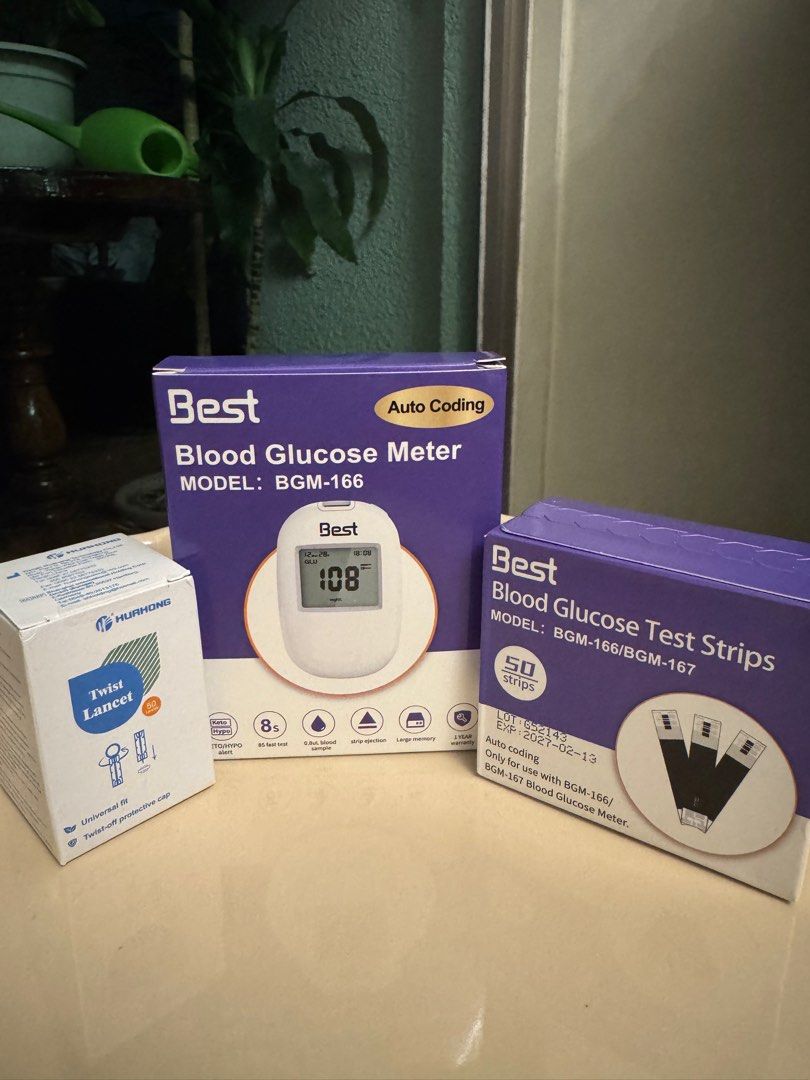 Glucometer set with 50 strips and 50 lancets (Category: Medical Supplies & Tools) located in Manila. Submitted by gayle.v (Listing ID 1380828624, Image 1). Description: BEST BRAND Brand new and Complete set Inclusions: - Glucometer - Lancing device - 50 test strips - 50 lancets - User manual.