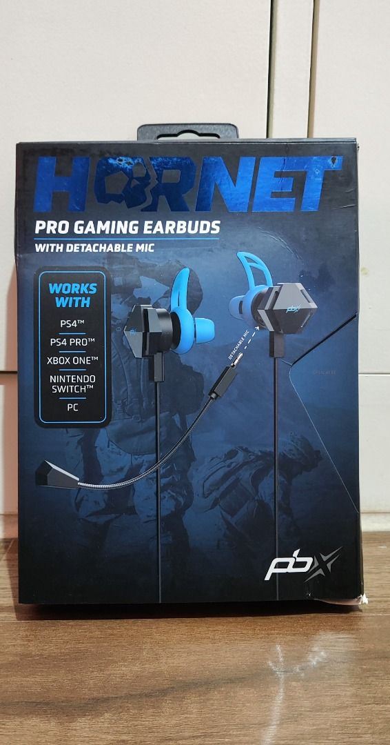 Hornet Pro Gaming Earbuds (Category: Headphones & Headsets) located in Quezon City. Submitted by luckymikeyus (Listing ID 1380760759, Image 1). Description: Hornet brand Pro Gaming Earbuds Detachable mic works with PS4, PS4 Pro, XBOX One, Nintendo Switch, PC etc.