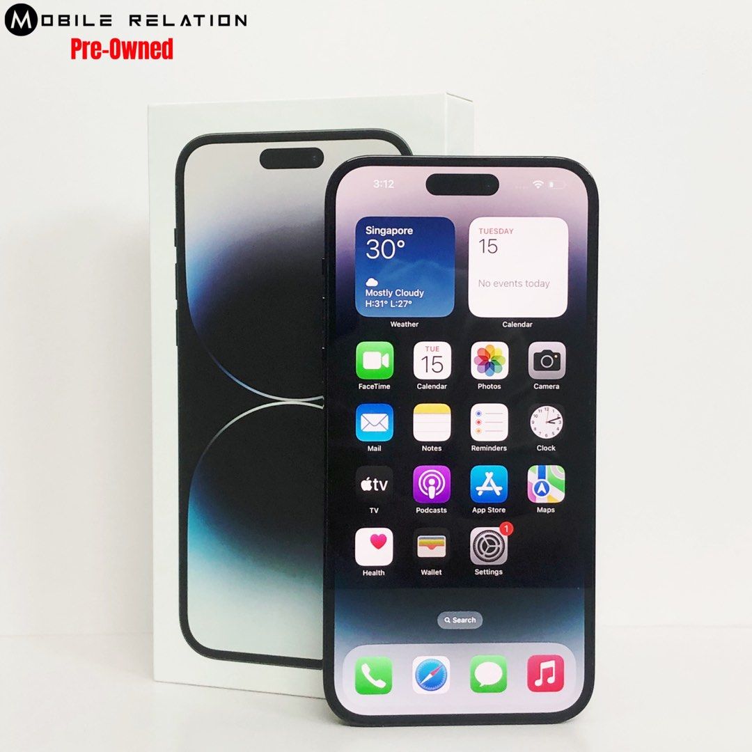 iPhone 14 Pro Max Space Black 128GB (Category: iPhone 14 Series) located in Singapore. Submitted by mobilerelation.com.sg (Listing ID 1380807668, Image 1). Description: .