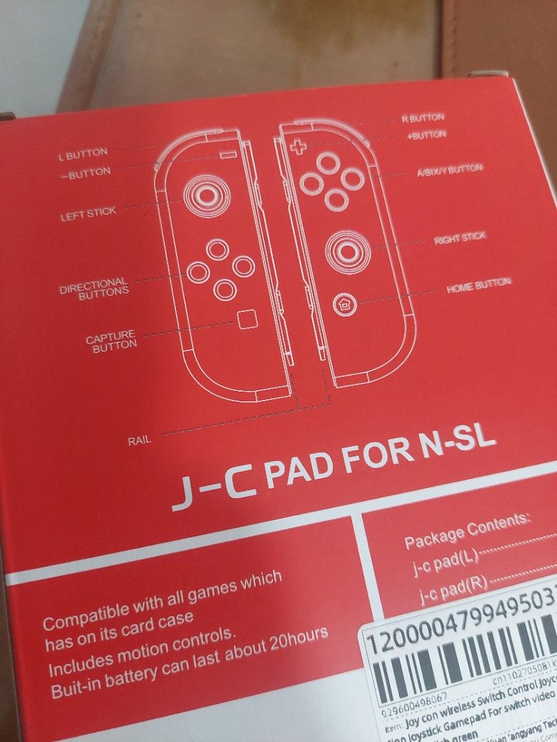 Joycon Switch Controller (Category: Controllers) located in Singapore. Submitted by happy.patrick (Listing ID 1380896042, Image 2). Description: - OEM Joycon controller for Switch - Compatible with all games - Features motion controls - Up to 20 hours of battery life - Includes original packaging.