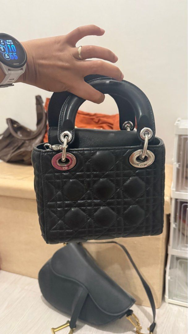 Lady Dior small (Category: Luxury Bags & Wallets) located in Rizal. Submitted by mollyclothing (Listing ID 1380862536, Image 2). Description: Bought this for 13k Good condition Hardware is still good as well No chip. Good quality replica Super close to original .