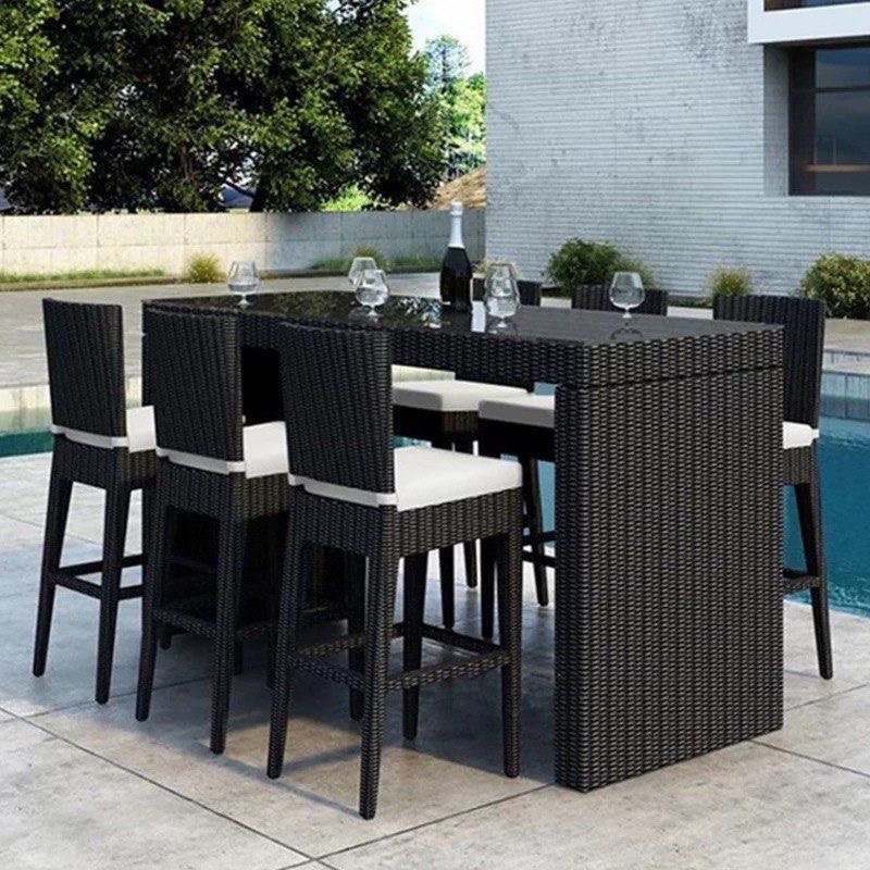 LAKIUS Modern Outdoor Bar Table & Chairs, Furniture & Home Living ...