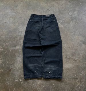 WINGS DESIGN STRAIGHT WIDE Y2K STYLES JEANS WITH RAW DENIM TEXTURES