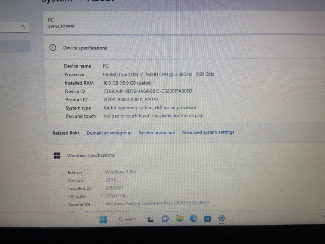 Lenovo ThinkPad T470 / Intel Core i7 7th Generation/ 16 GB ram/ 512 GB SSD (Category: Laptops & Notebooks) located in Singapore. Submitted by monirstarp80334 (Listing ID 1380881499, Image 1). Description: & Lenovo ThinkPad T470 & Battery Good Condition & windows 11 pro & Ms office 2021.