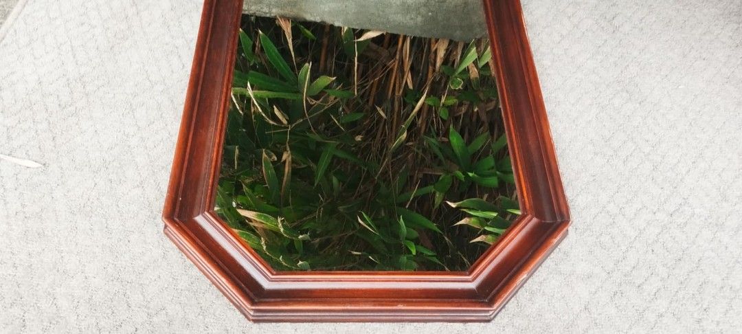 Mirror with wooden frame 8 sides (Category: Mirrors) located in Manila. Submitted by benjie.benjie3 (Listing ID 1380696290, Image 3). Description: Mirror with wooden frame 8 sides NO to COD NO swapping Estimate size H= 27 1/2 inches L= 19 1/2 Inches W= 1 1/2 inches Color = brown Material = wooden frame Made in Japan 2nd hand with scratch No warranty If there's Damage or Issues they can be seen in the last picture Price = 1,800 My location is Mala