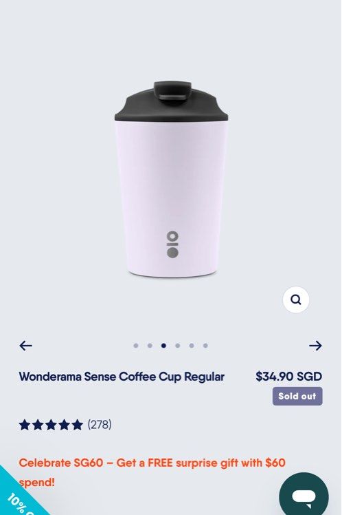 Montigo Sense Coffee Cup in Wonderama Purple (340mls)
