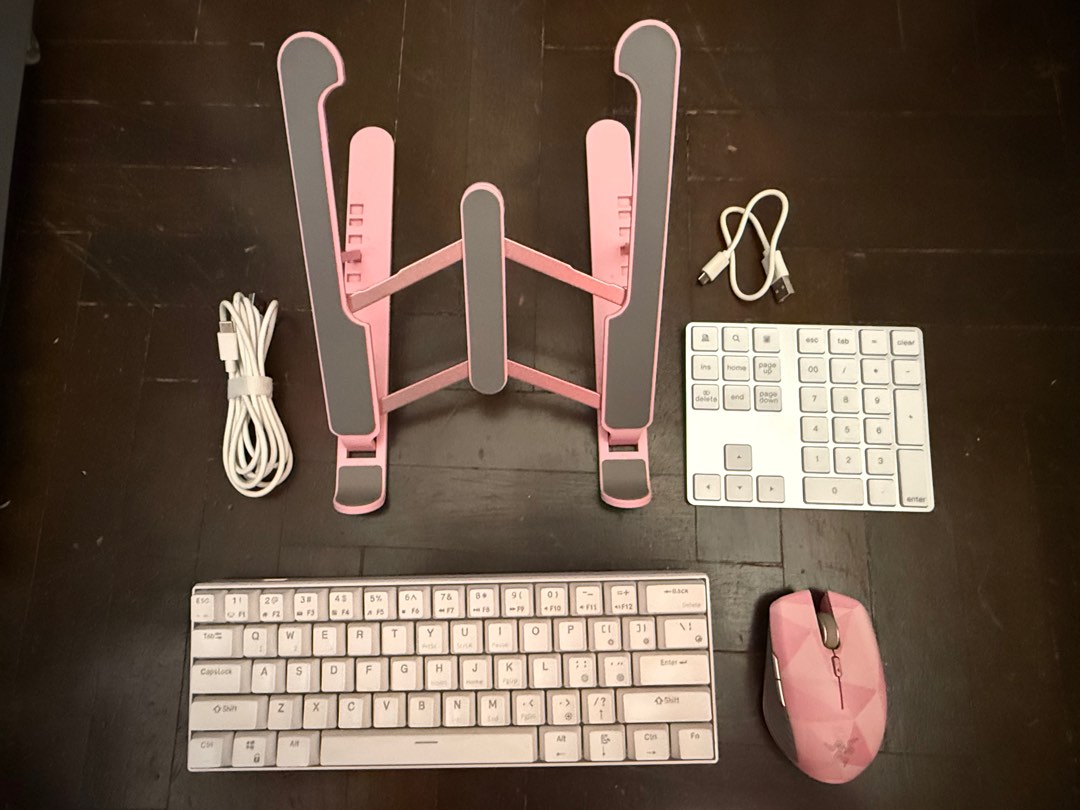 Razer Atheris pink wireless mouse, Royal Krudge mechanical keyboard RK ...