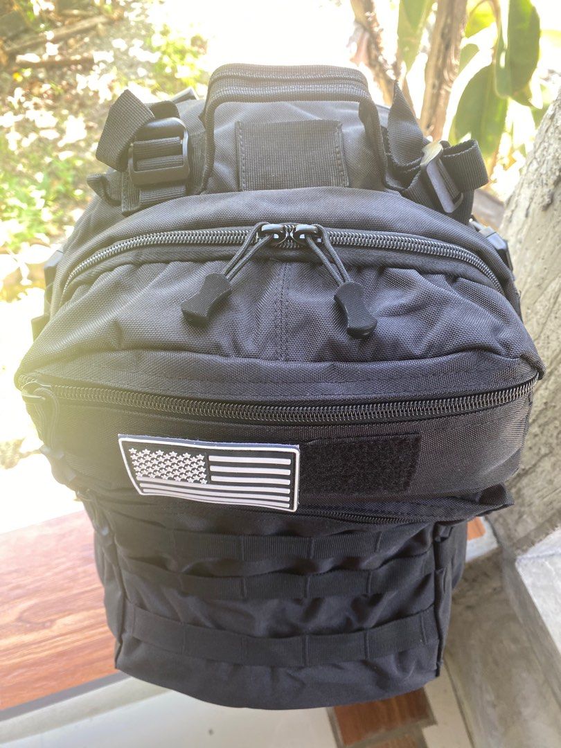 Rhino® 50L Tactical Backpack (Category: Backpacks) located in Baler. Submitted by wildbear.42d4cc (Listing ID 1374935432, Image 3). Description: *Check last picture for size reference. **Flag patch not included. It’s for visuals only. This is a military-grade backpack designed for camping and hiking. It comes with padded waist support and back steel frame..