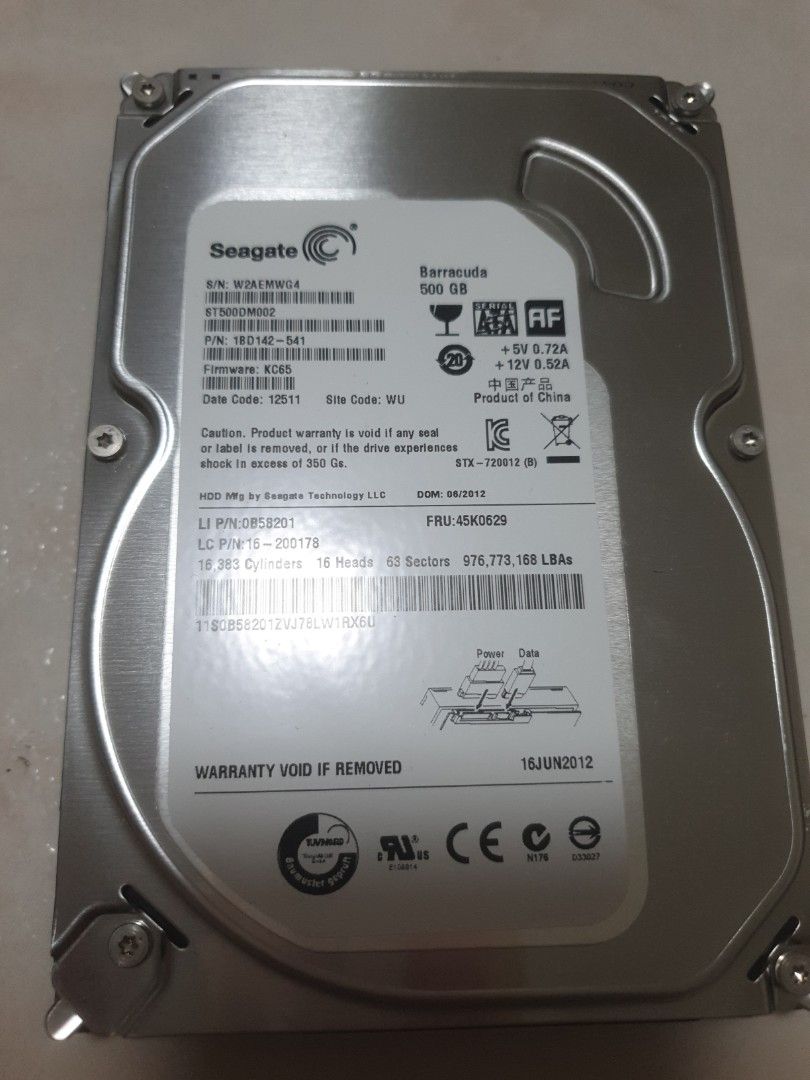 希捷 500GB SATA 硬盘63060530576515112