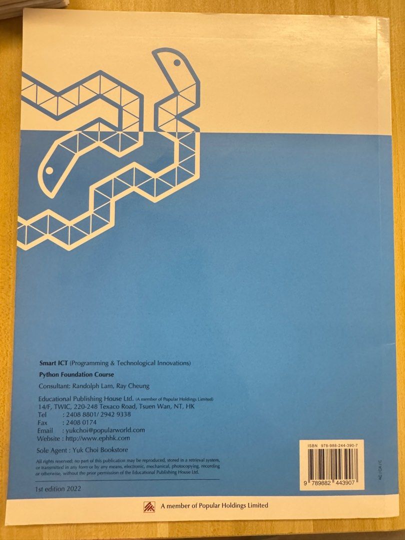Smart ICT Python Foundation Course （分類：教科書）位於 Hong Kong。 由 na_na1 提交（商品編號 1380885219，圖片 2）。簡介： $50。