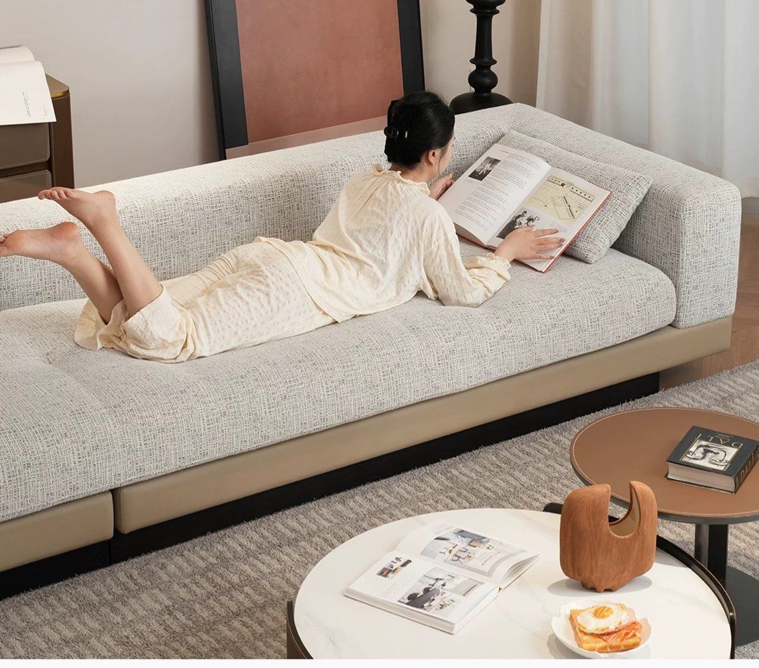 Sofa (Category: Sofas) located in Singapore. Submitted by eighty80 (Listing ID 1380762282, Image 3). Description: used for 1year very good quality sofa. Already packed. Self collection at Bukit purmei 进口棉麻布 鸭绒内里 买来4000+rmb 用了一年.