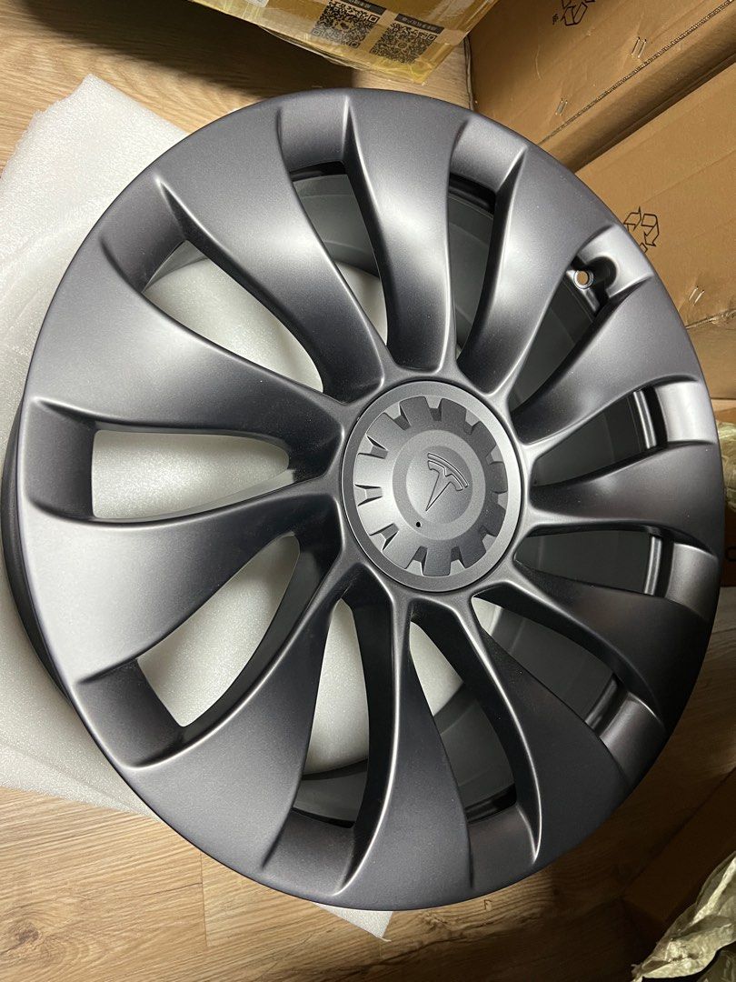 Tesla Model 3 Disc Rims Tesla Model3/ Ori Rims, Car Accessories, Tyres & Rims on Carousell