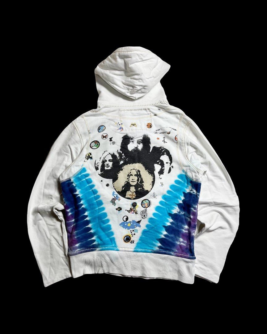 Liquid Blue Led Zeppelin Tie Dye Hoodie Very Rare) 2002 TRUE
