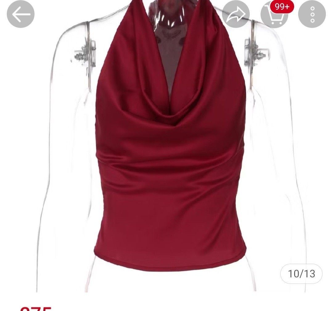 Vesglory Red Tank Top Sleeveless (Category: Sleeveless) located in Quezon City. Submitted by jenlo_declutter (Listing ID 1380862254, Image 1). Description: Vesglory Red Tank Top Sleeveless - size small but can fit to medium - silk type - perfect for casual wear - once used only for an event - no damage - will send the when worn photos for reference Rsf: no longer needed, need funds.