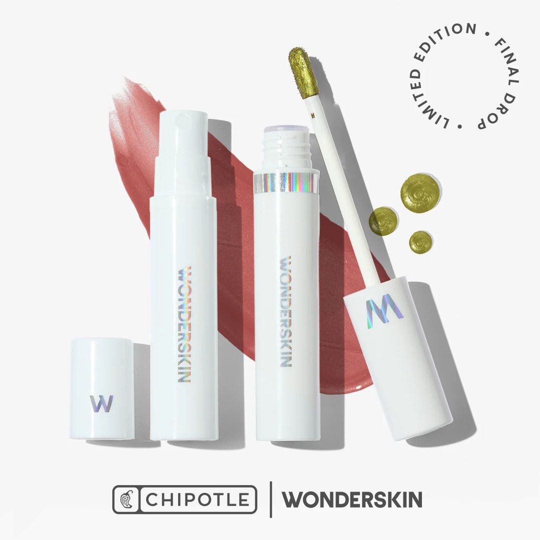 Wonderskin x Chipotle Lipotle - Wonder Blading Peel and Reveal Lip Stain Kit (Category: Makeup) located in Taguig. Submitted by francextrasph (Listing ID 1380894019, Image 1). Description: dm us on lG (francextrasph) to inquire/order Limited Edition (Final Drop) no restocks after this Kit includes: - Limited Edition green foil masque - activator mist to lock in the color.