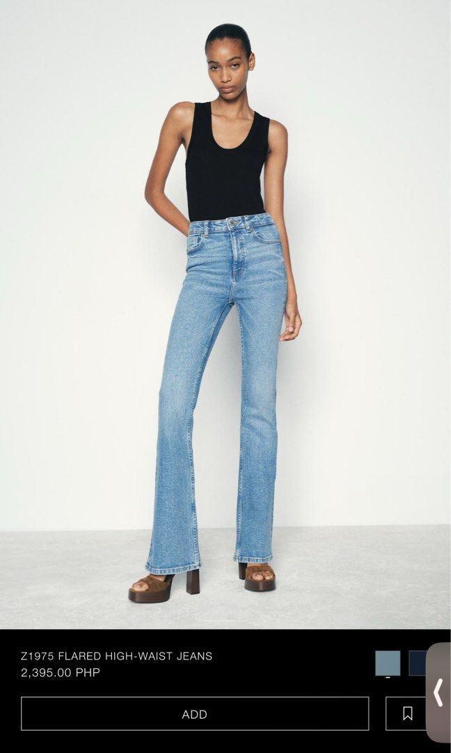 zara high-waist flared jeans (Category: Jeans) located in Pinamalayan. Submitted by dumpanddeclutter (Listing ID 1380868409, Image 2). Description: used less than 5x waist 24 in. length 41 in..
