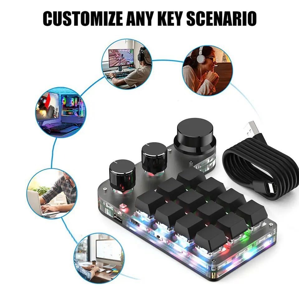 12 keys + 3 knobs keyboard wireless, Computers & Tech, Parts ...