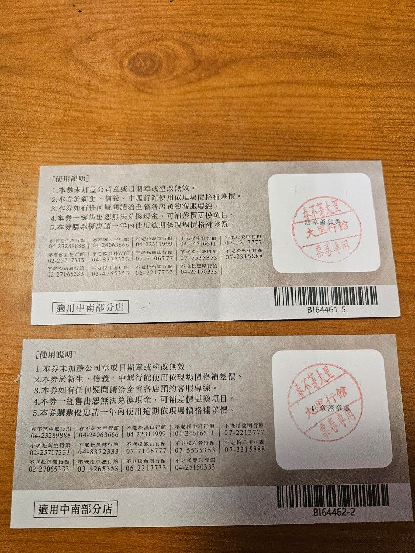 由 054107638262 (刊登 ID 1381013825，圖片 2) 提交，位於 台中市 (Taichung) 的 春不佬/不佬松 全身指壓抵用券 (類別：商店或商場現金券)，說明：1.適用中南部分店 2.全身指壓1小時抵用券，現場一次@1000元 3.一張@900元，有2張。