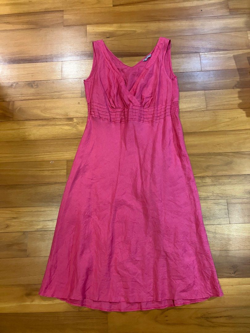 80% Off -  Linen Marks & Spencer Pink Dress (UK 8), Women's Fashion,  Dresses & Sets, Dresses on Carousell