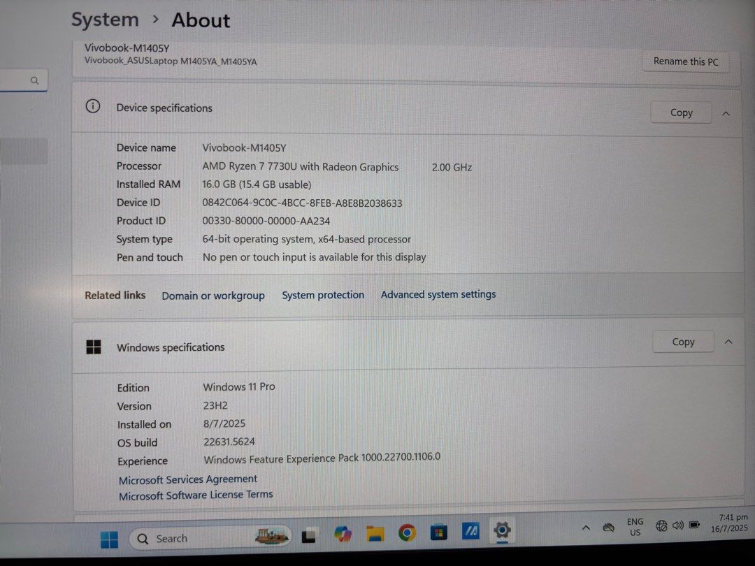 ASUS Vivobook 14 M1405Y i7 Ryzen 7 Laptop CHEAPEST Home Work School Office Computer PC Windows Notebook63168948018690114