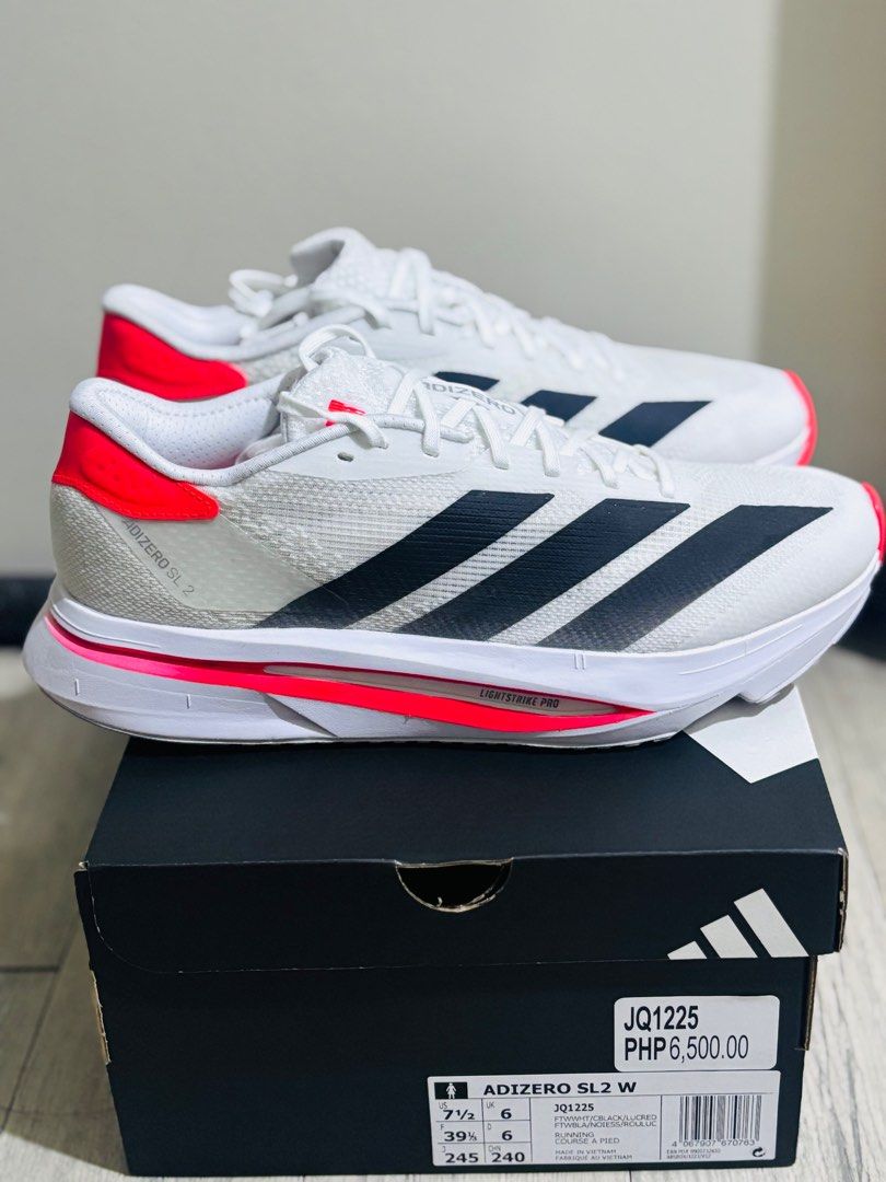 Brandnew Original Adizero SL2 (Category: Sneakers) located in Quezon City. Submitted by clytheev (Listing ID 1381084794, Image 1). Description: Brandnew Original Adizero SL2 Available sizes UK6/US7.5 and UK5/US6.5 complete with box Pickup amaia skies cubao/edsa shangrial.