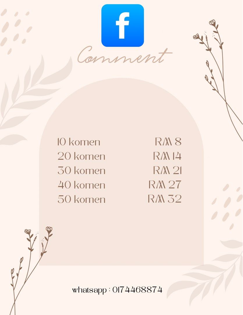 comment facebook - real acc - pantas (Category: Announcements) located in Kuala Lumpur. Submitted by nraieynn._ (Listing ID 1381025149, Image 1). Description: jom naikkan followers untuk tiktok, instagram youtube dan pelbagai lagi untuk business & content creator 🤔 ? Jangan risau ada service booster by yenbooster 💢 ✅ 100% Trusted Seller With Feedback! ✅ Order melalui supplier dan sistem. ✅ Followers & subscriber real acc malaysia ✅ Followers li
