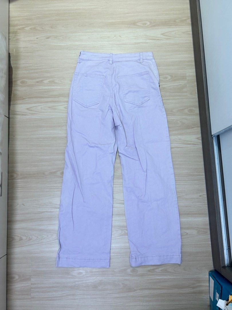 Lavender Wide Leg Pants - Size 14 (Category: Other Bottoms) located in Singapore. Submitted by notyomommabigboy (Listing ID 1380922717, Image 3). Description: Size XL Only used a few times, still in good wearable condition. Material is quite elastic, and super comfortable! Can DM for questions, dimensions or price nego!.