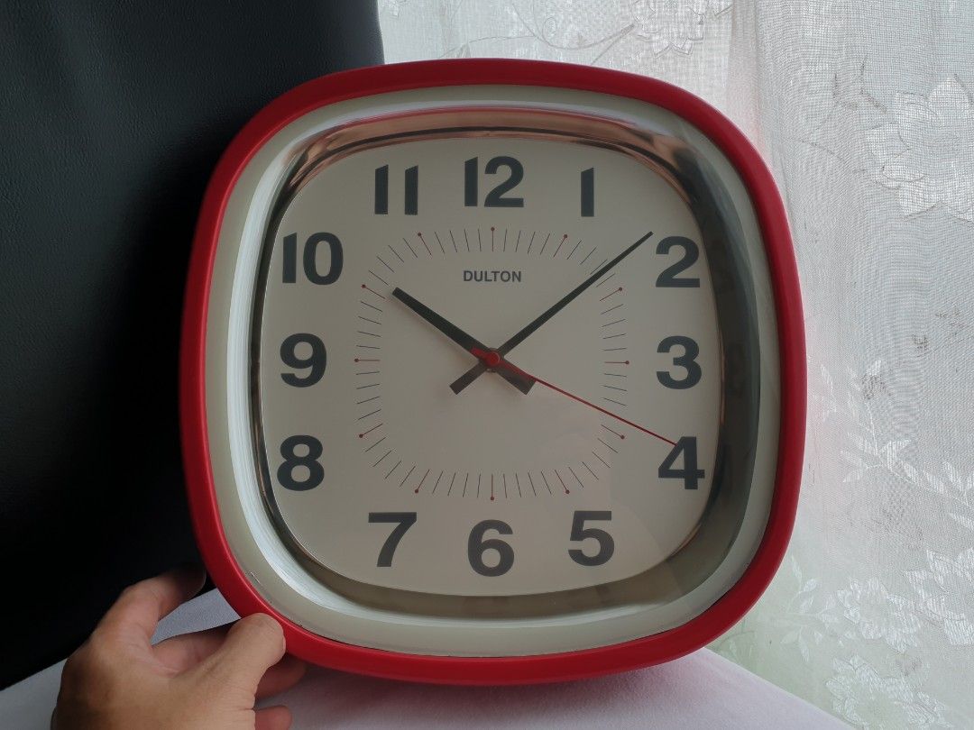 Dulton Red Retro Wall Clock (Category: Clocks) located in Quezon City. Submitted by WasalakTwo (Listing ID 1380992094, Image 2). Description: Bought in Japan 12" X 12" Good working condition Still presentable Open for delivery nationwide.