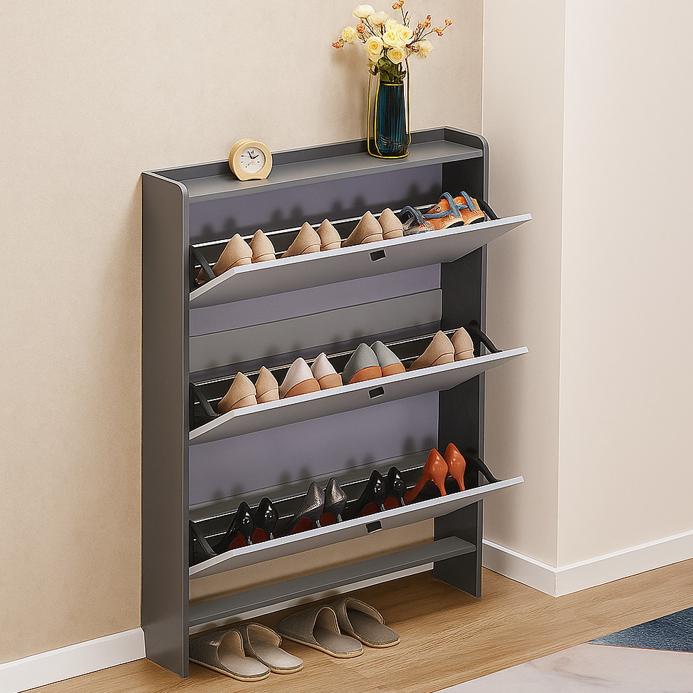 Entryway Shoe Cabinet | Slim Shoe Storage | Modern Shoe Organizer