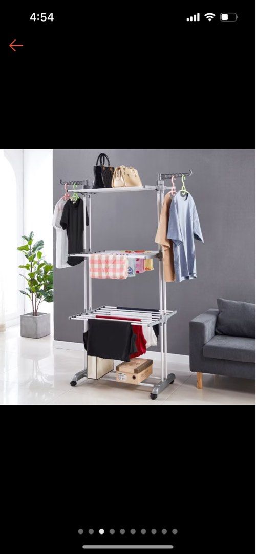 Foldable clothes laundry rack drying racks towels hangers
