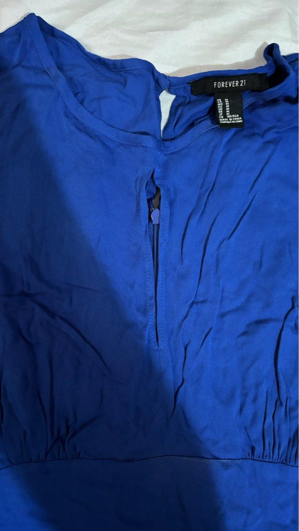 Forever 21 Blue Office Dress (Category: Dresses) located in Manila. Submitted by trishoppe_ (Listing ID 1380986715, Image 3). Description: Fits S-M RFS: Decluttering MOP: BPI, Gcash, Maya, Gotyme ~SF shouldered by buyer.