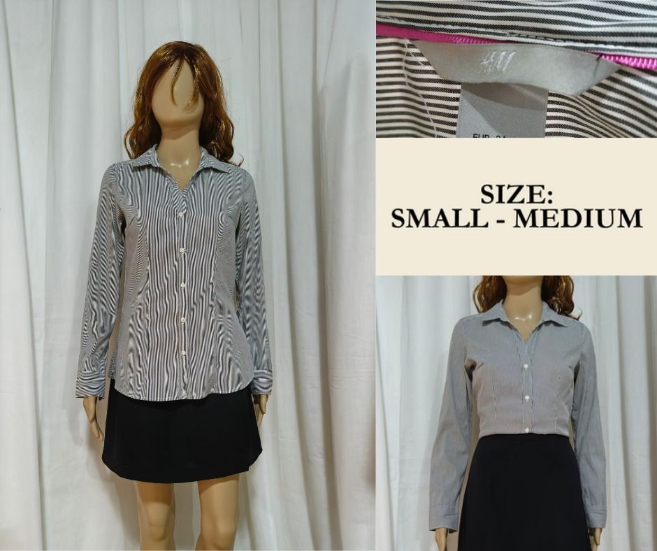 H&M Black And White Striped Blouse (Category: Blouses) located in Bacolod City. Submitted by preownedbyfran (Listing ID 1380975146, Image 1). Description: .