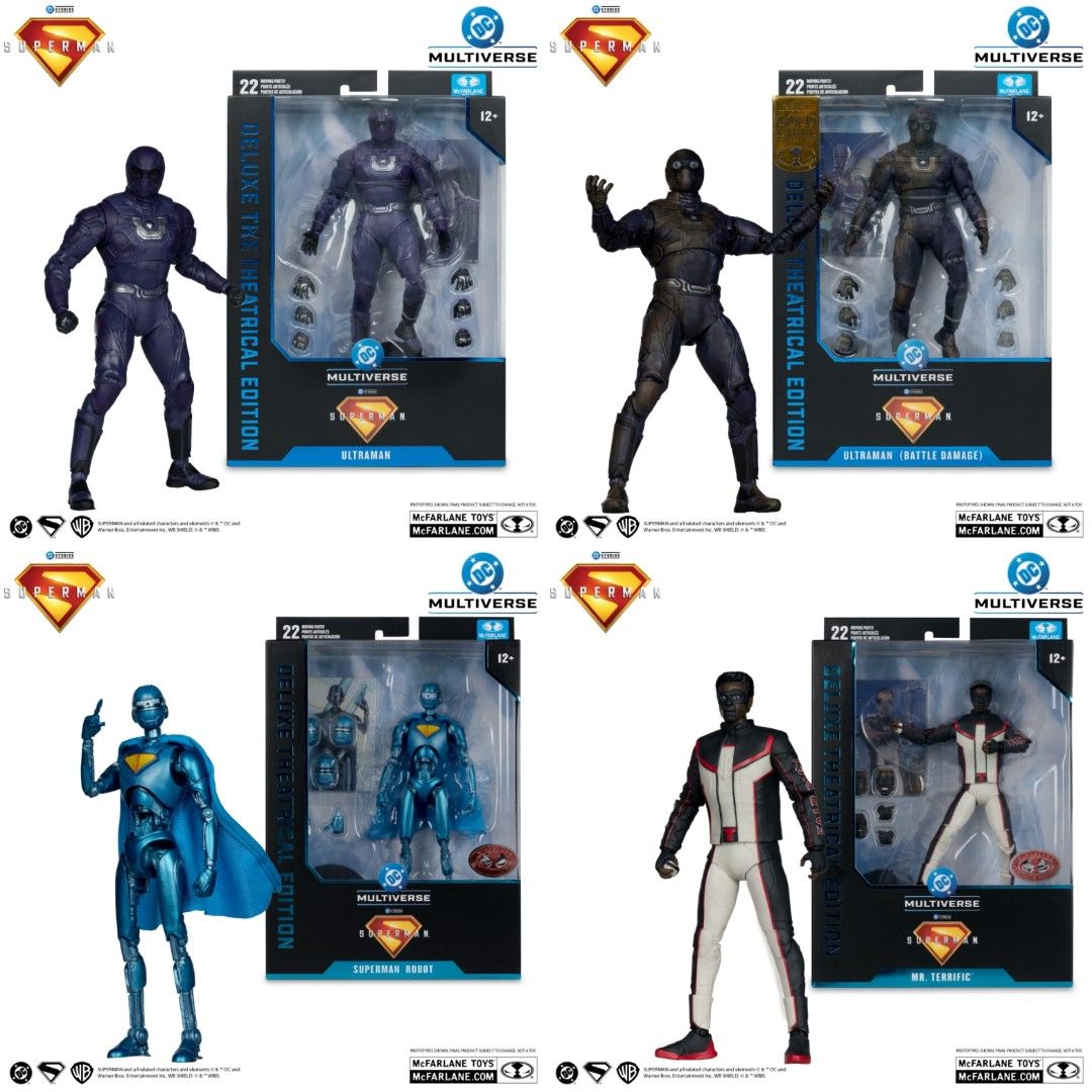 *in stock* McFarlane Toys DC Multiverse Theatrical Edition Ultraman Normal Battle Damaged Superman Robot #4 Mr Terrific (Superman Movie) (Category: Toy Figures) located in Singapore. Submitted by alkorekushon (Listing ID 1380920173, Image 1). Description: in stock please read McFarlane Toys DC Multiverse Superman (Superman Movie) Theatrical Edition Ultraman Normal $42 Ultraman Battle Damaged (Gold Label) $42 Superman Robot #4 (Red Platinum) $42 M