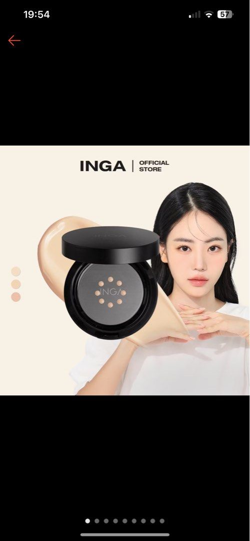 由 ted0911 (刊登 ID 1381016211，圖片 1) 提交，位於 南投縣 (Nantou) 的 INGA 紋身粉底氣墊 -19N (類別：化妝品)，說明：色號是最白色 效期2026/11/13 韓國官網購入。