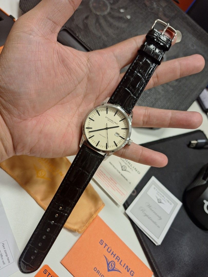 Jam Stuhrling Original Fullset Swiss Quarts, Fesyen Pria, Jam