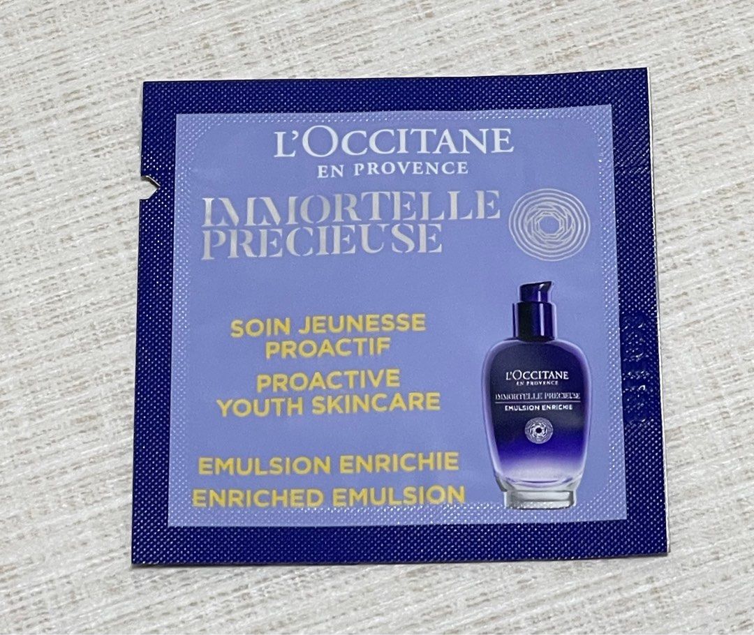 由 qqbie (刊登 ID 1381022540，圖片 1) 提交，位於 新北市 (New Taipei) 的 L'OCCITANE 歐舒丹 蠟菊 精華 彈力 機能乳 (類別：護膚、清潔產品)，說明：1.5ml 未拆封 效期2026/5 數量有8。
