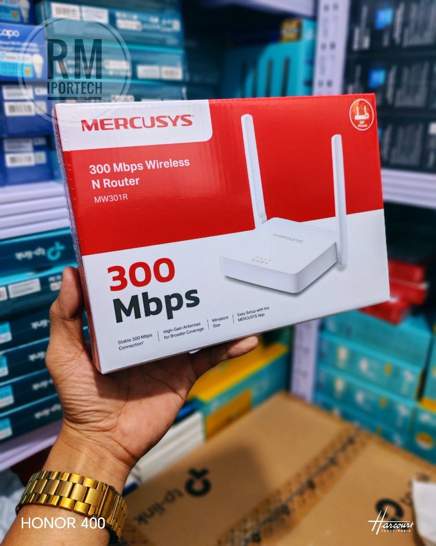 mercusys 300mbps High speed wifi Router (Category: Networking) located in Manila. Submitted by rm.itech051523 (Listing ID 1380900331, Image 3). Description: Brandnew and sealed with 1 year warranty ready to ship via LALAMOVE or Grab around metro manila.