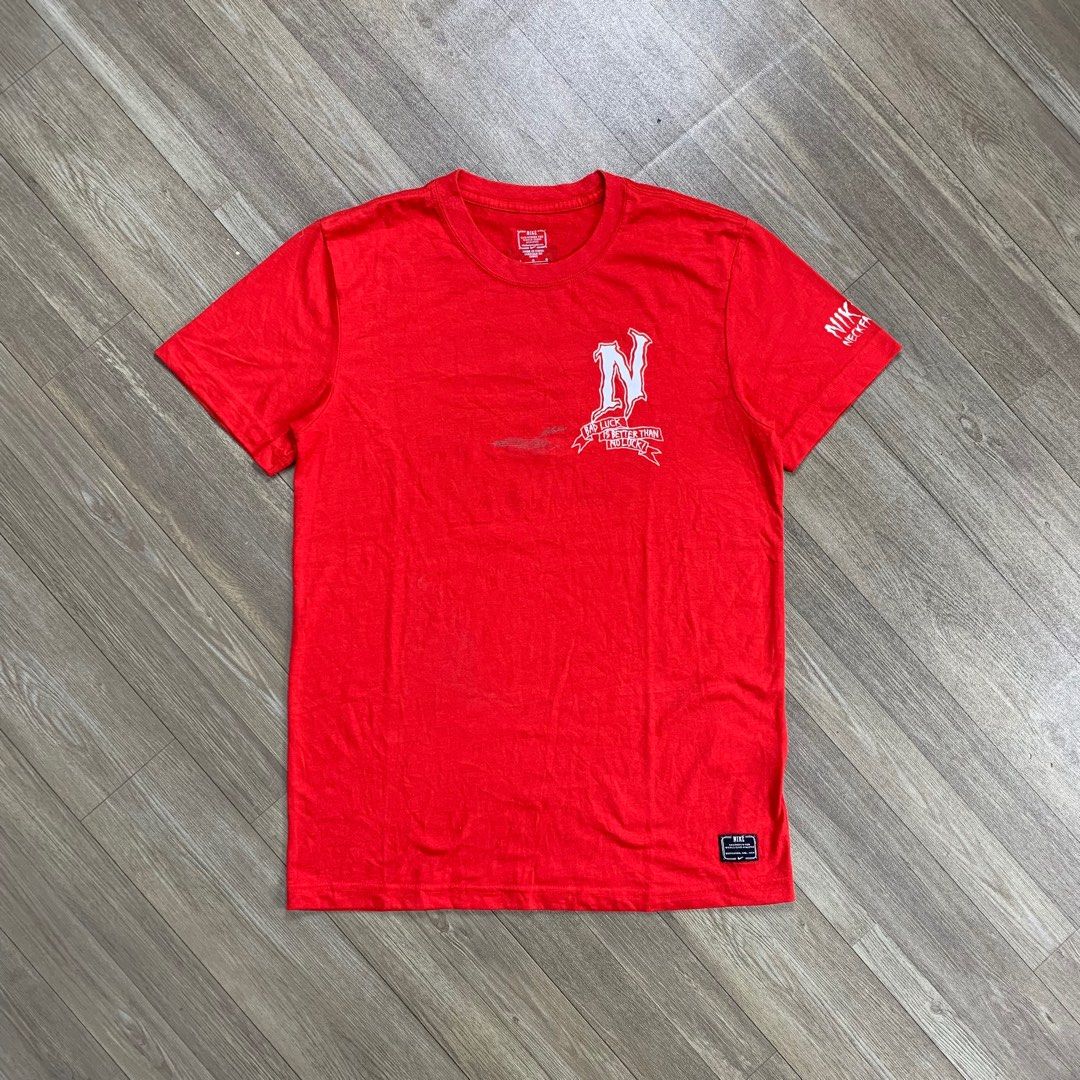 Nike x Nasty Neck Face Tshirt, Fesyen Pria, Pakaian Atasan di