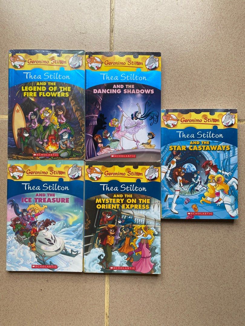 Preloved Thea Stilton books (Category: Storybooks) located in Cagayan de Oro. Submitted by kleaaa (Listing ID 1380922513, Image 3). Description: PRICE: 160 each FLAWS (PLEASE READ): Most books have plastic cover and name of owner written on the backs of the cover. Some books have slight water damage and folds on the cover but it is still in readable condition. MOP: Gcash, Cash (if meet up) MOD: J&T (shipping shouldered by buyer), meet up (Centrio