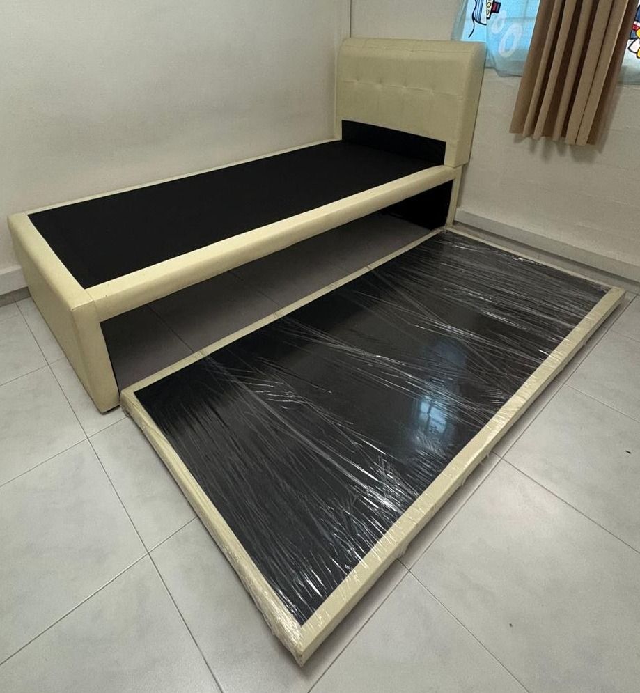 Single Bed Frame with Pull-Out Bed