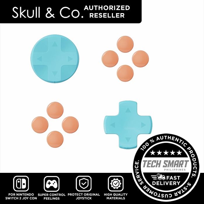 Skull & Co. D-Pad Button Cap Set for Nintendo Switch 2 Joy-Con (Category: Cases & Covers) located in Las Pinas. Submitted by techsmartph (Listing ID 1380904848, Image 2). Description: * D-Pad Button Cap Set by Skull & Co. * Compatible and designed for Nintendo Switch 2 Joy-Con * Compatible with: Nintendo Switch 2 Package Include: * 1 x Cross D-Pad (Black) * 1 x Circular D-Pad (Black) * 8 x Button Caps GUARANTEED ORIGINAL/AUTHENTIC ITEMS AUTHORIZE
