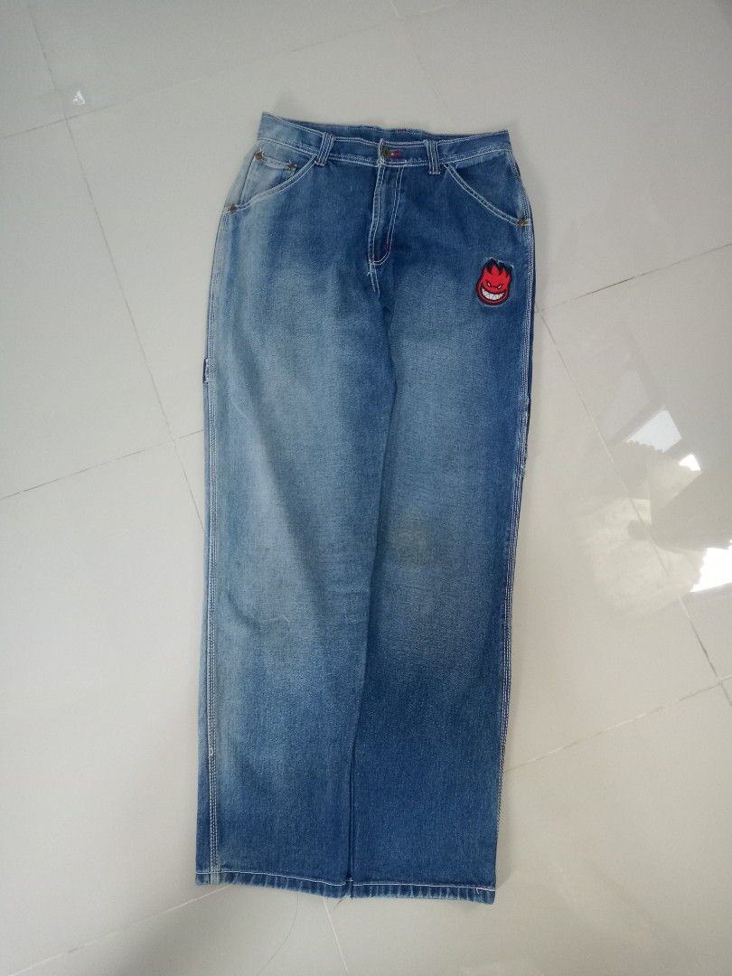 Spitfire Pants (Category: Luxury Accessories) located in Caloocan City. Submitted by joshualusa62716 (Listing ID 1381007441, Image 3). Description: Spitfire Pants y2k Waistline: 34 Length: 44 Hem: 9 Issue: Loose stitch in pocket & Altered width Embroidered logo HIT ME UP.
