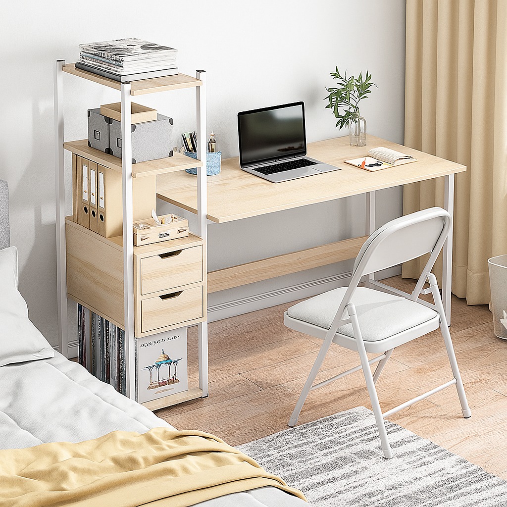 Study Computer Table | Bedroom Study Desk | Writing Desk With Shelves ...