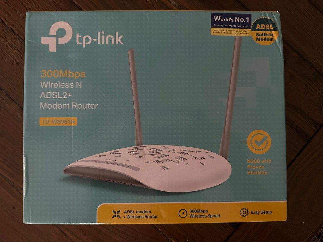 TP Link Modem Router TD-W8961N (Category: Networking) located in Muntinlupa City. Submitted by l3xl3 (Listing ID 1380970310, Image 1). Description: Slightly used. Complete 300 mbps Wireless N ADSL2+ Modem Router .