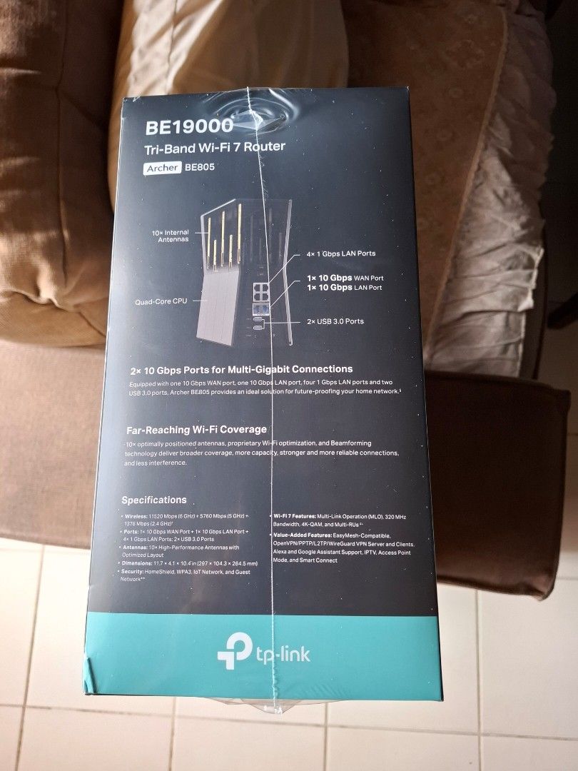 TP-Link BE19000 Tri-Band Wi-Fi 7 Router63060175710083111