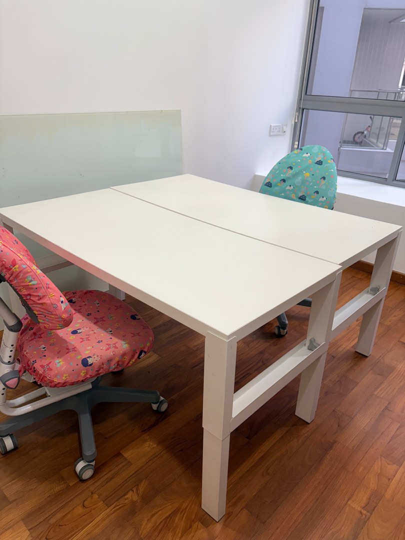 2 height adjustable tables with 2 height adjustable children chairs ...